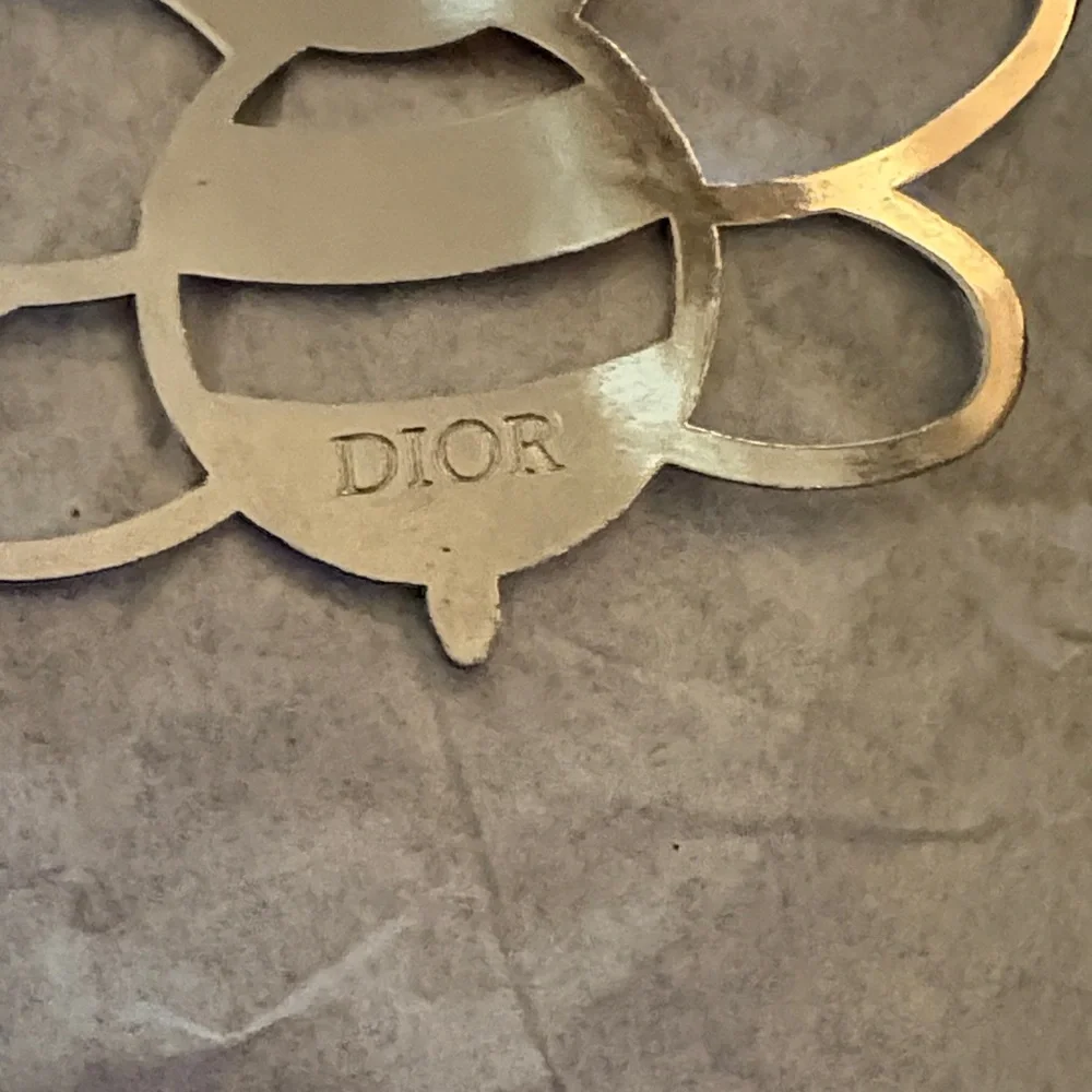 Dior Gold Bee Charm Pendant on Black‎ Cord